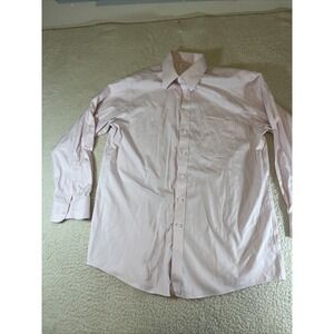 Roundtree & Yorke Gold Label Mens 16.5 Pink Long Sleeve Dress Shirt